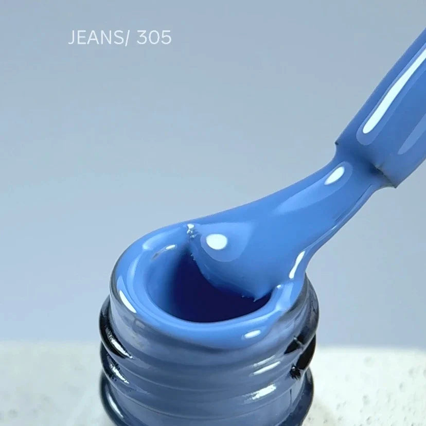 NAILSOFTHEDAY Gel Polish Jeans — esmalte semipermanente azul vaquero con cobertura completa en una sola capa. 10 ml.