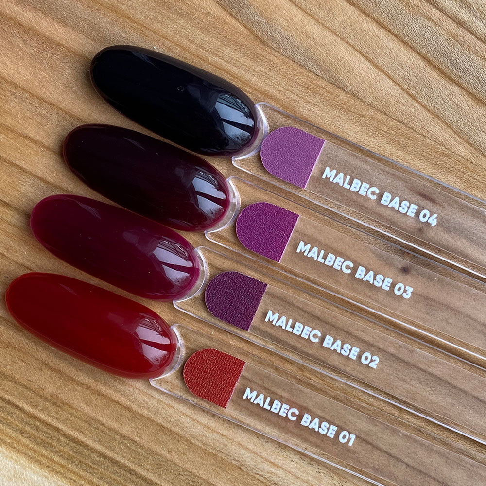 NAILSOFTHEDAY Malbec base 02 – base imitacion cristal de rojo burdeos, 10 ml