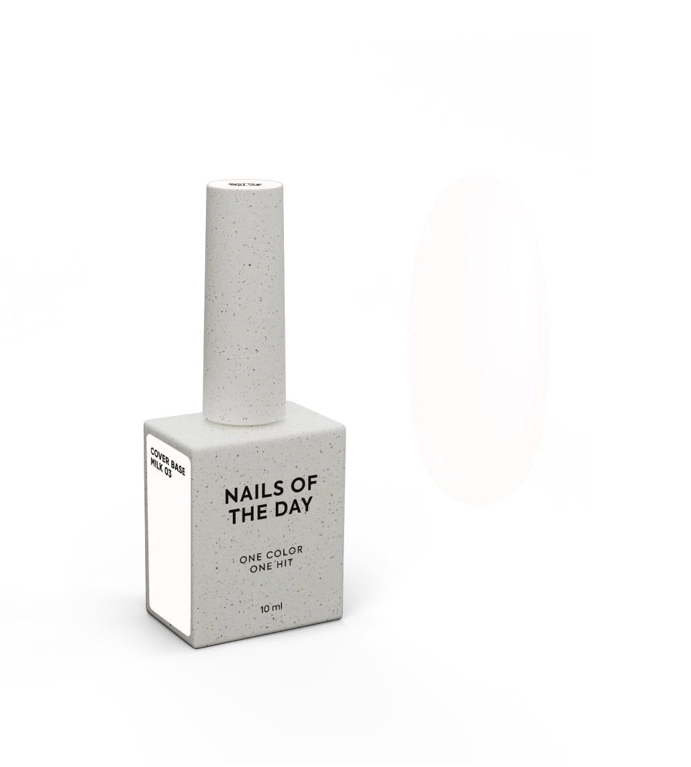 Nailsoftheday Cover base NEW Formula milk 03 — base camuflaje semitransparente en tono lechoso para uñas, 10 ml