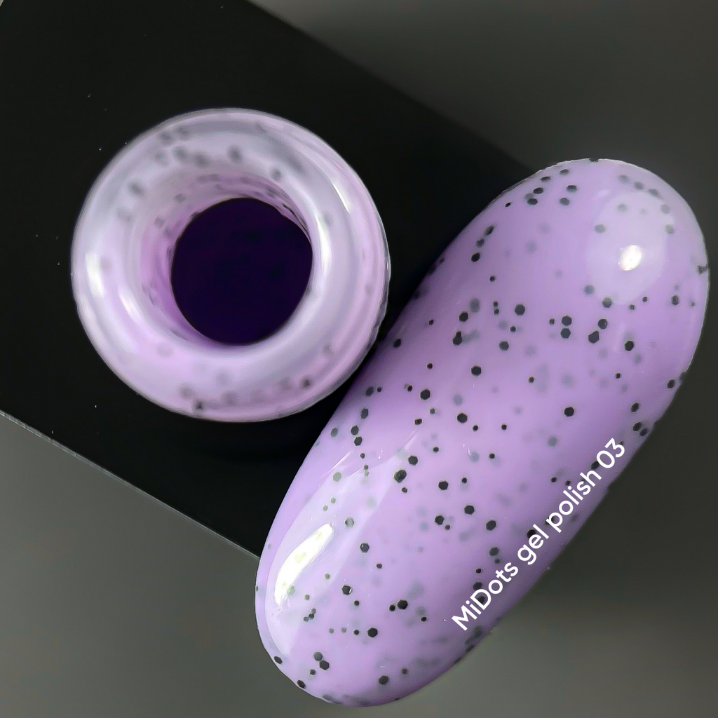 NAILSOFTHEDAY MiDots gel polish 03 - esmalte semipermanente  morado con puntos negros, 10 ml