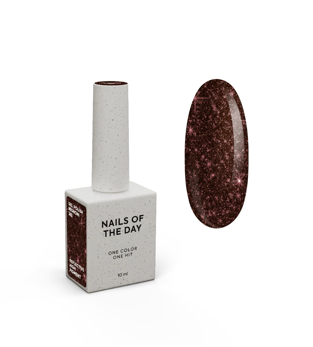 NAILSOFTHENIGHT Negroni gel polish — esmalte semipermanente reflectante  de color burdeos oscuro, 10 ml