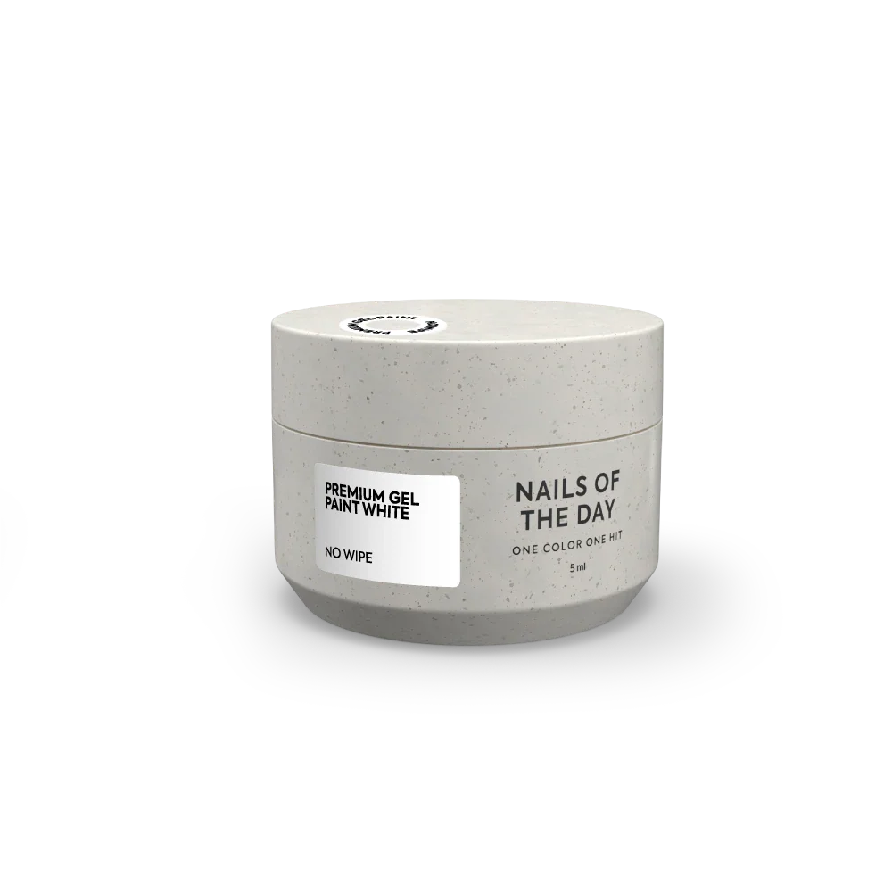 NAILSOFTHEDAY Premium gel paint White no wipe- pintura blanca en gel sin capa pegajosa, 5 ml