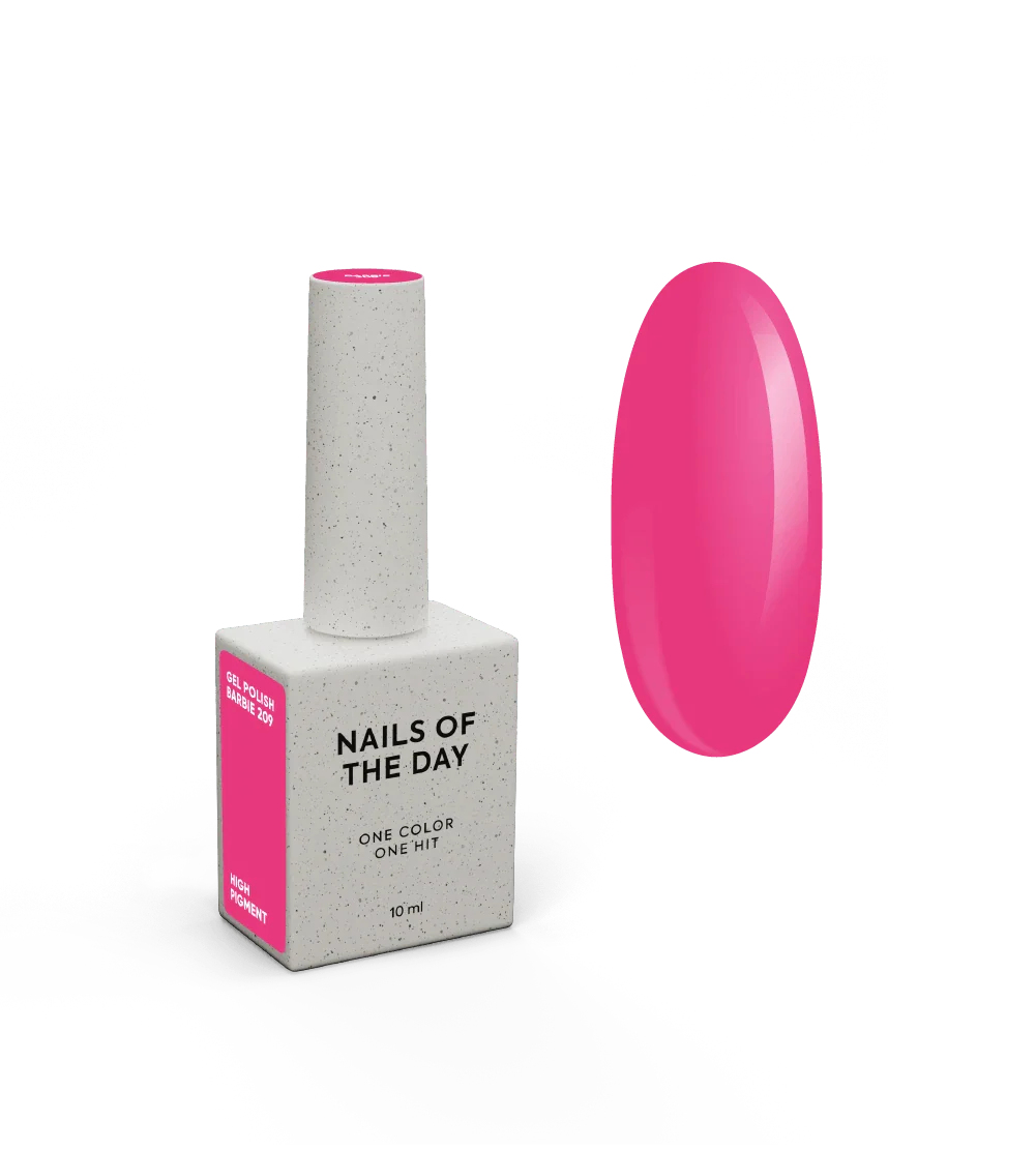 NAILSOFTHEDAY Let's Special Barbie: un esmalte semipermanente especial de color rosa neón que se superpone en una capa, 10 ml