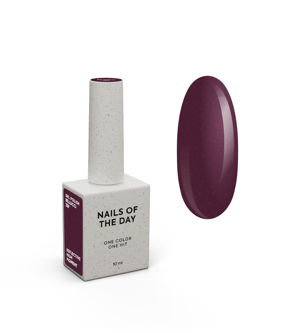 NAILSOFTHENIGHT Let's Special Bellucci — esmalte semipermanente reflectante burdeos que cubre una capa, 10 ml