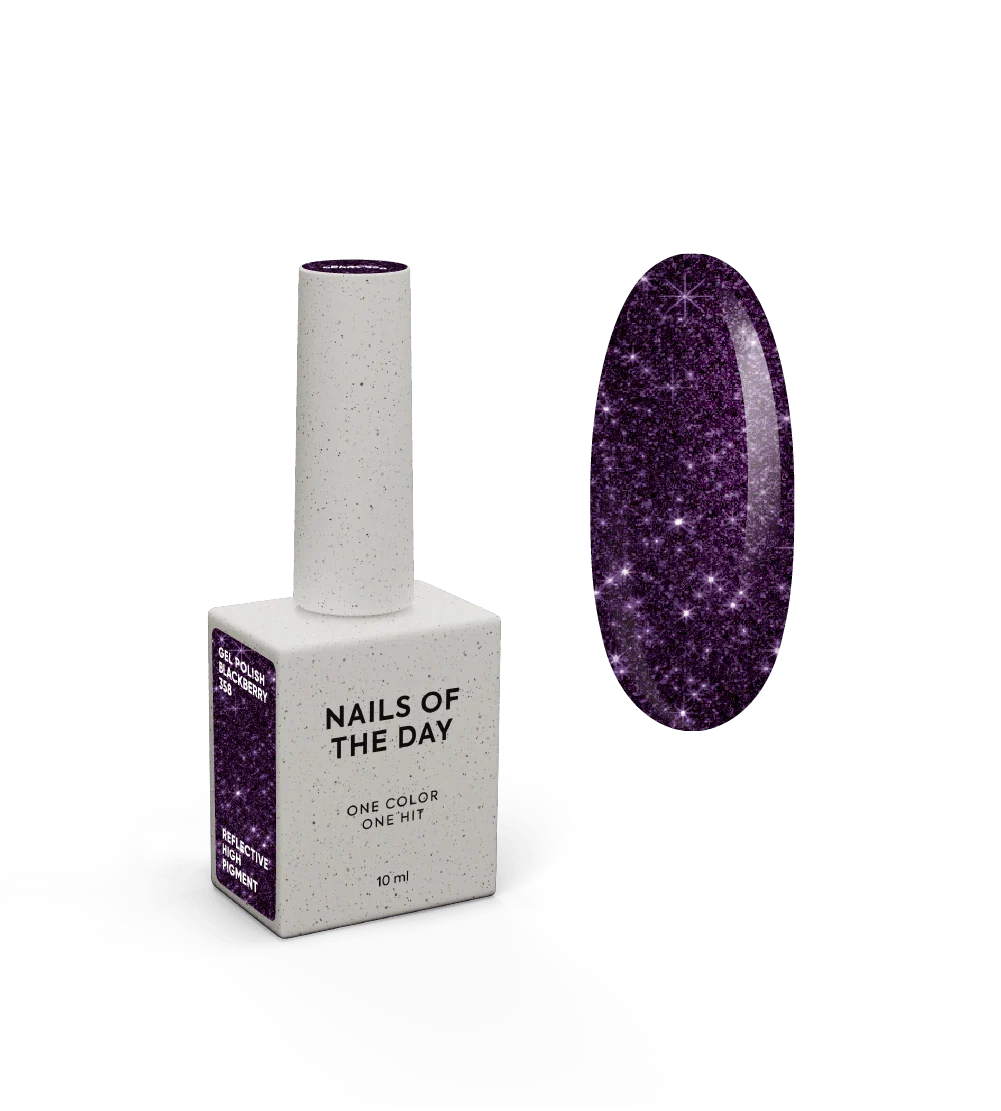 NAILSOFTHENIGHT Blackberry gel polish - esmalte semipermanente reflectante violeta para uñas, 10 ml