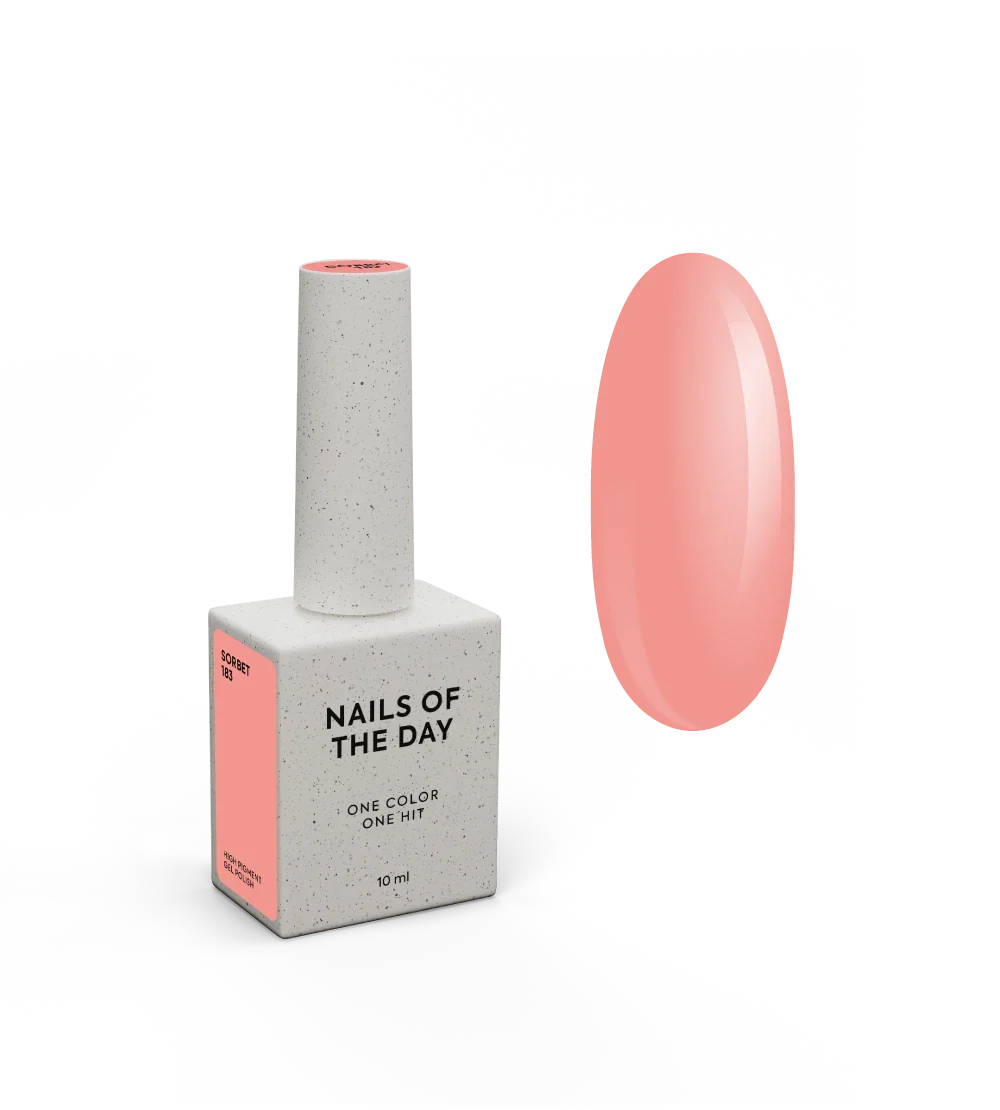 NAILSOFTHEDAY Gel Polish Sorbet — esmalte semipermanente melocotón suave, cubre en una sola capa, 10 ml.