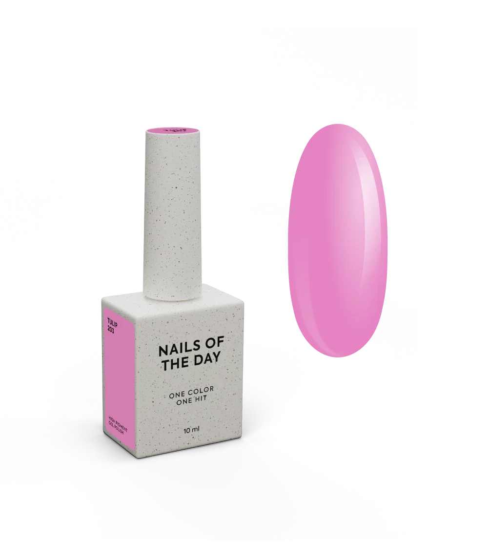 NAILSOFTHEDAY Gel Polish Tulip — esmalte semipermanente rosa frío, cubre en una sola capa, 10 ml.