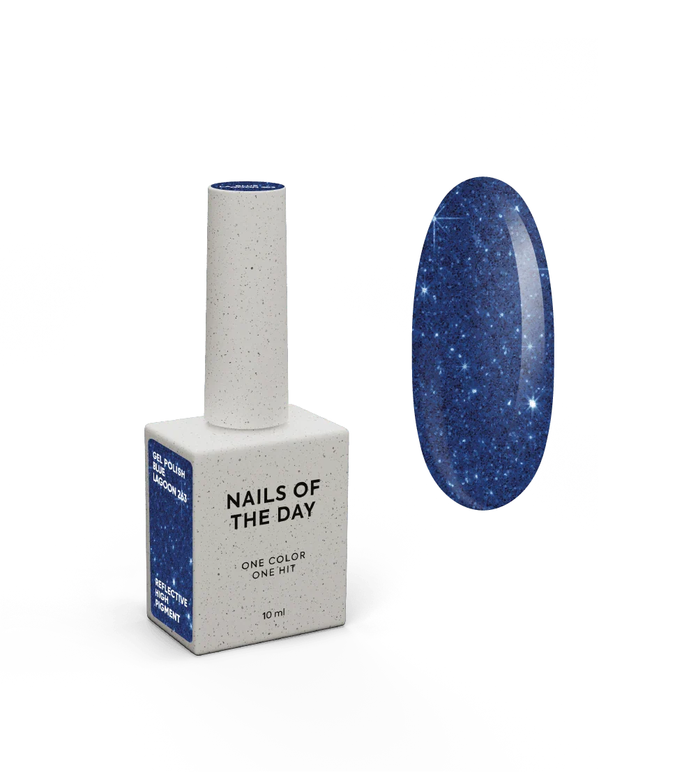 NAILSOFTHENIGHT Blue Lagoon gel polish - esmalte semipermanente reflectante azul para uñas, 10 ml