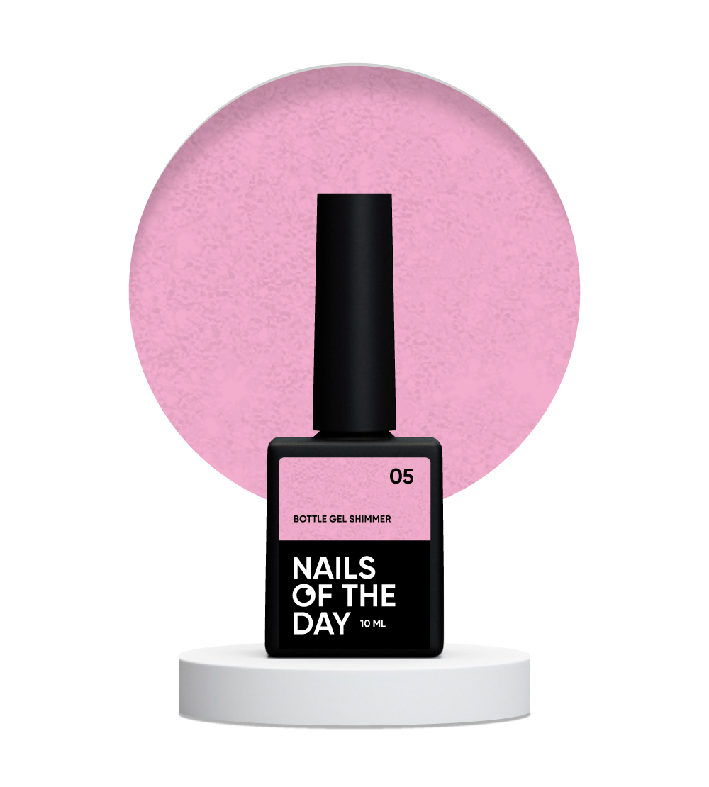 NAILSOFTHEDAY Bottle gel shimmer 05 – gel violeta ultrafuerte con brillo plateado, 10 ml