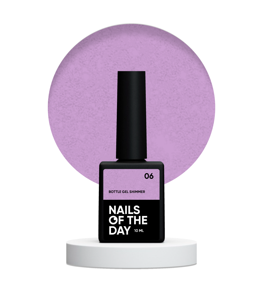 NAILSOFTHEDAY Bottle gel shimmer 06 – gel violeta ultrafuerte con brillo plateado, 10 ml