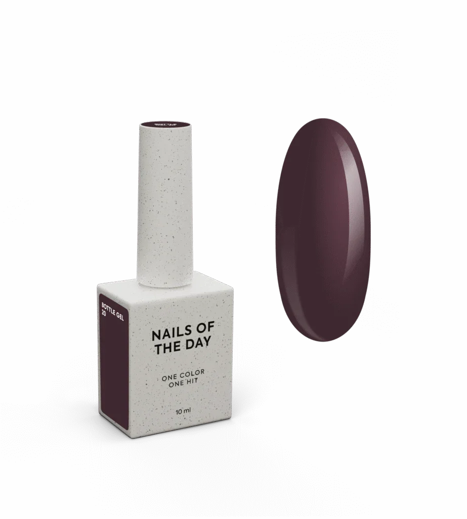 NAILSOFTHEDAY Bottle Gel 20 – gel ultrafuerte marrón con matices morados, 10 ml