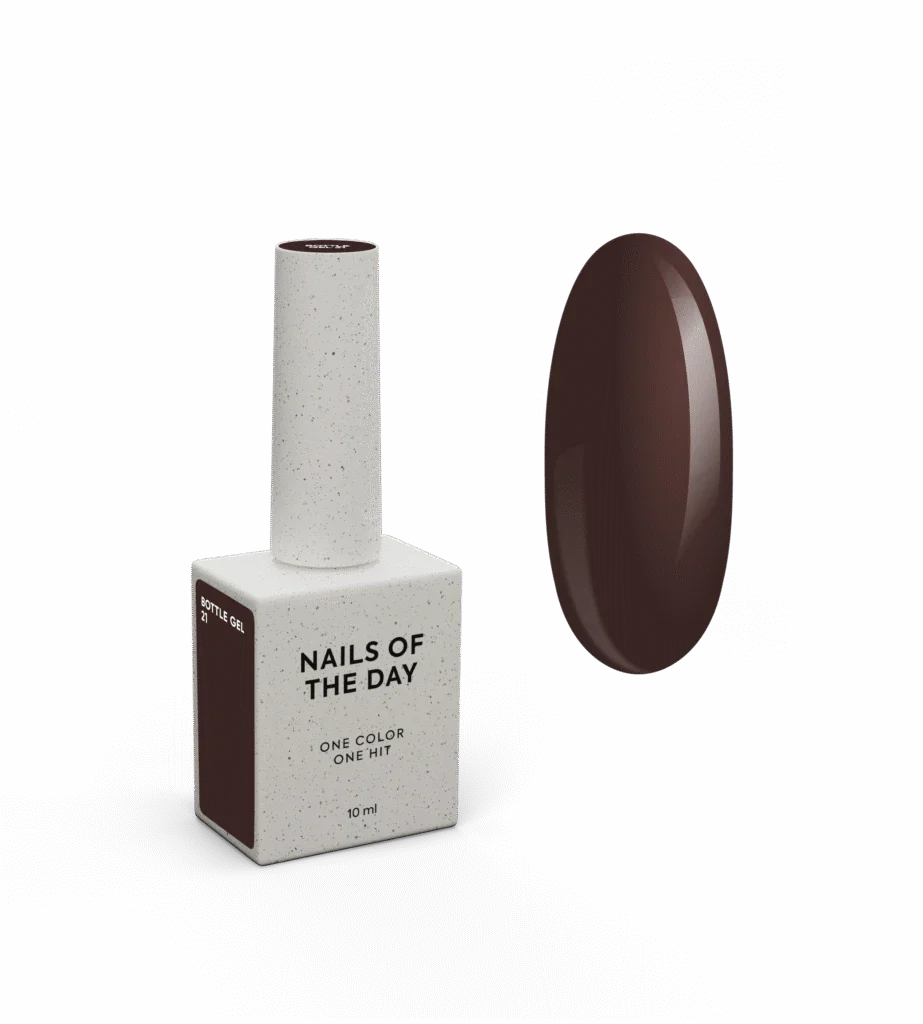 NAILSOFTHEDAY Bottle Gel 21 – gel ultrafuerte marrón frío, 10 ml