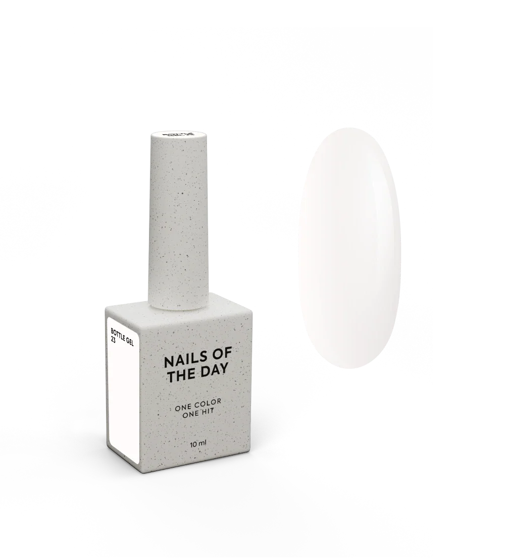 NAILSOFTHEDAY Bottle Gel 23 – gel ultraresistente lechoso para el refuerzo de uñas, 10 ml