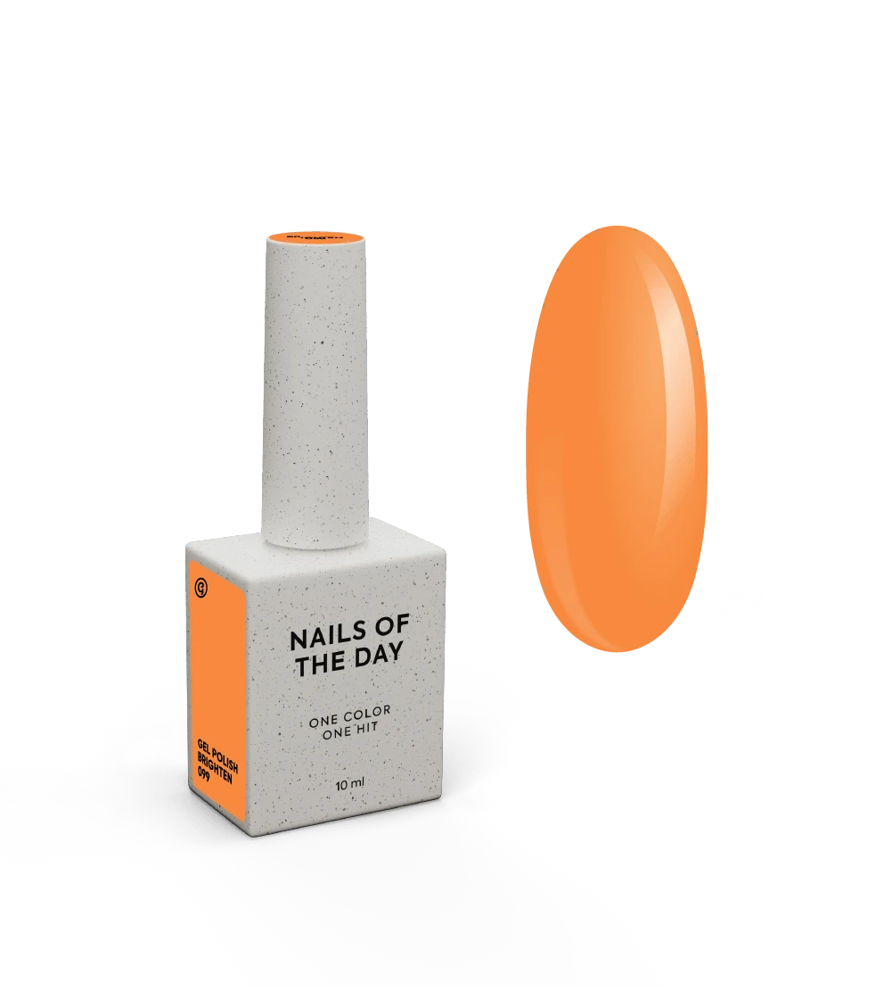 NAILSOFTHEDAY Gel Polish Brighten 099 — esmalte semipermanente naranja pastel, cubre en una capa, 10 ml