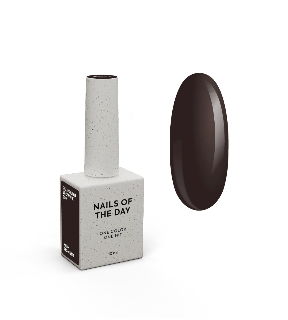 NAILSOFTHEDAY Let’s Special Brownie — esmalte semipermanente marrón frío para uñas, que cubre en una sola capa, 10 ml.