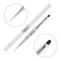 NAILSOFTHEDAY Professional Brush 2-in-1: Liner + Oval — pincel profesional metálico de doble cara con tapas, diseñado para trazos finos y para la aplicación de gel. Liner de 11 mm + óvalo plano de 11 mm.