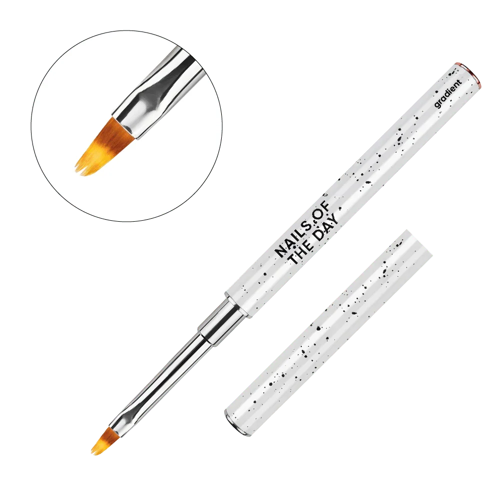 NAILSOFTHEDAY Brush Gradient — pincel profesional metálico con tapa, diseñado para realizar degradados perfectos, 12 mm.