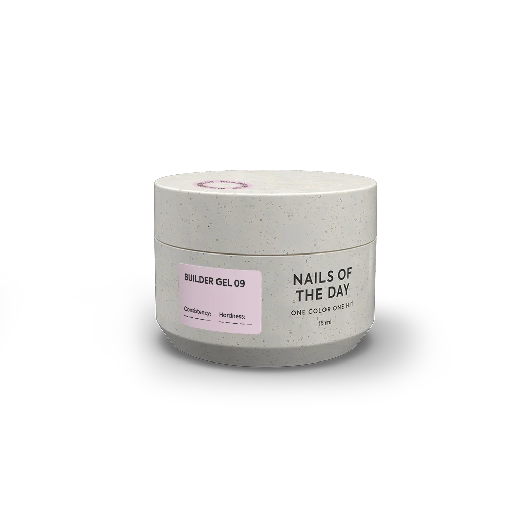 NAILSOFTHEDAY Builder Gel 09 — gel rosa lechoso para extensiones de uñas, 15 ml