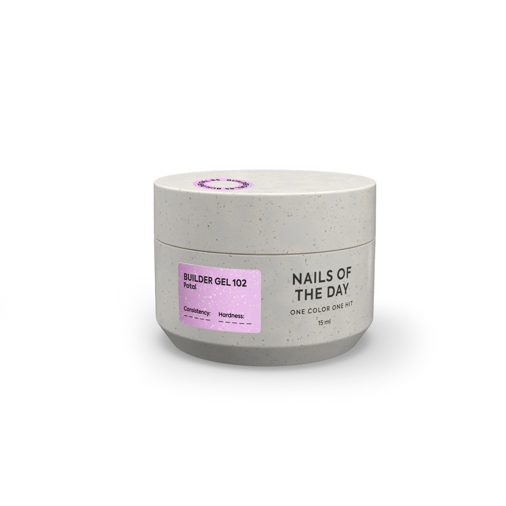 NAILSOFTHEDAY Builder Gel 102 — builder gel rosa-lechoso con pan de oro, 15 ml