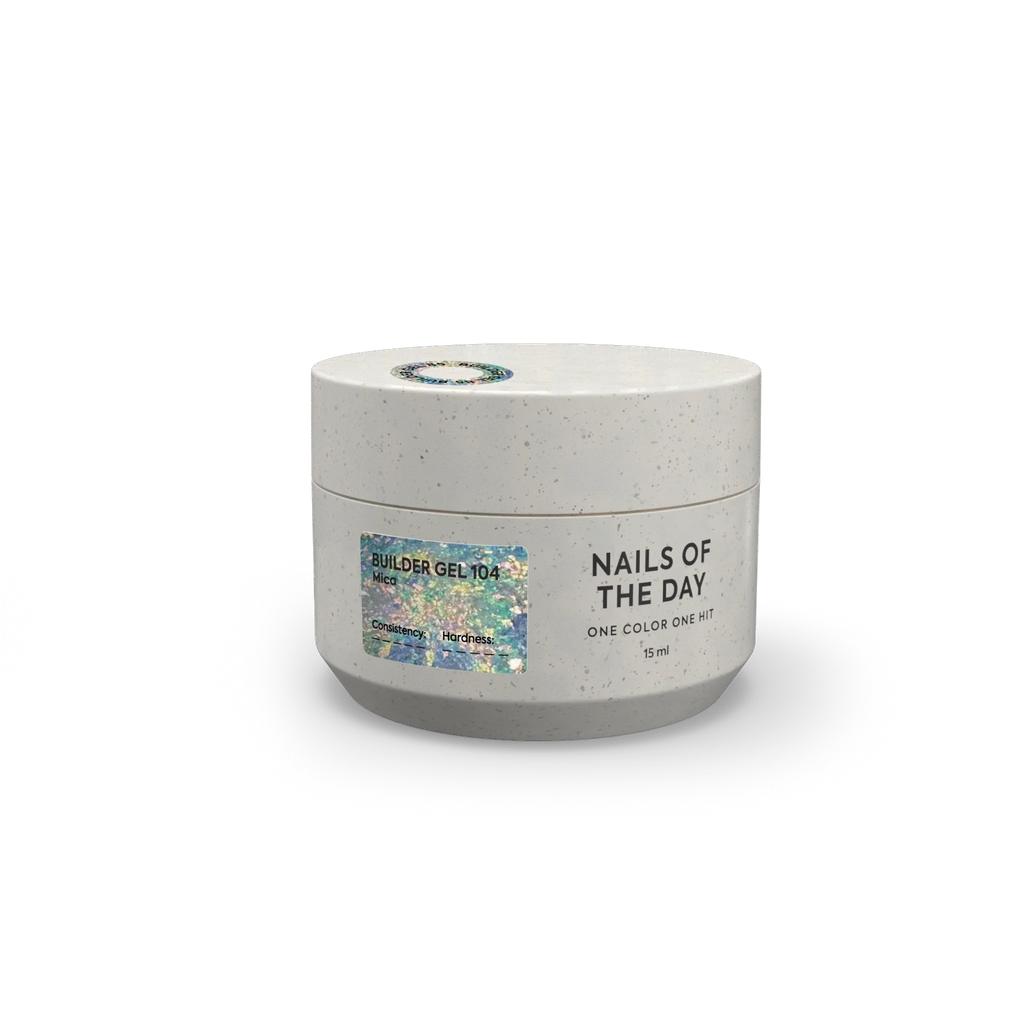 NAILSOFTHEDAY Builder Gel 104 — builder gel transparente con copos Yuki, 15 ml