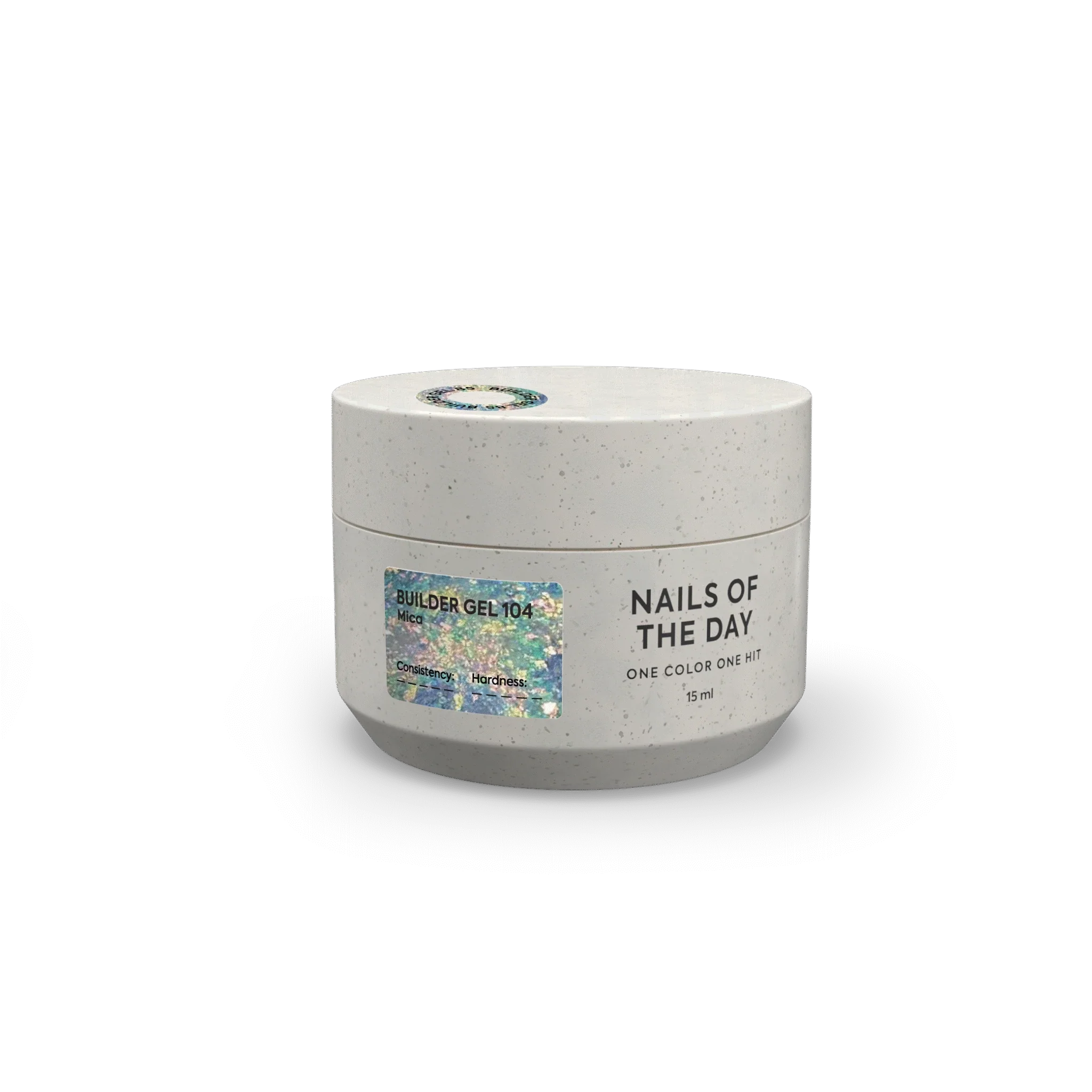 NAILSOFTHEDAY Builder Gel 104 — builder gel transparente con copos Yuki, 15 ml