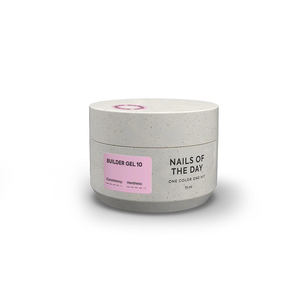 NAILSOFTHEDAY Builder Gel 10  — gel rosa para extensiones de uñas, 15 ml