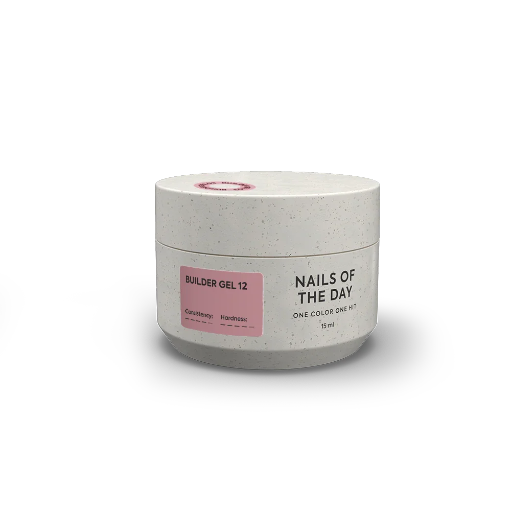 NAILSOFTHEDAY Builder Gel 12 — gel rosa nude para extensiones de uñas, 15 ml