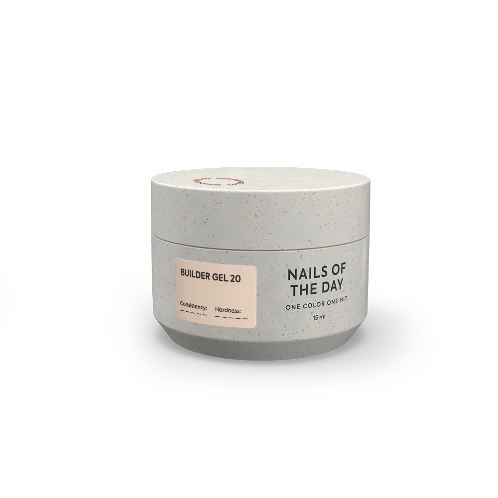 NAILSOFTHEDAY Builder Gel 20 — gel nude arena para extensiones de uñas, 15 ml