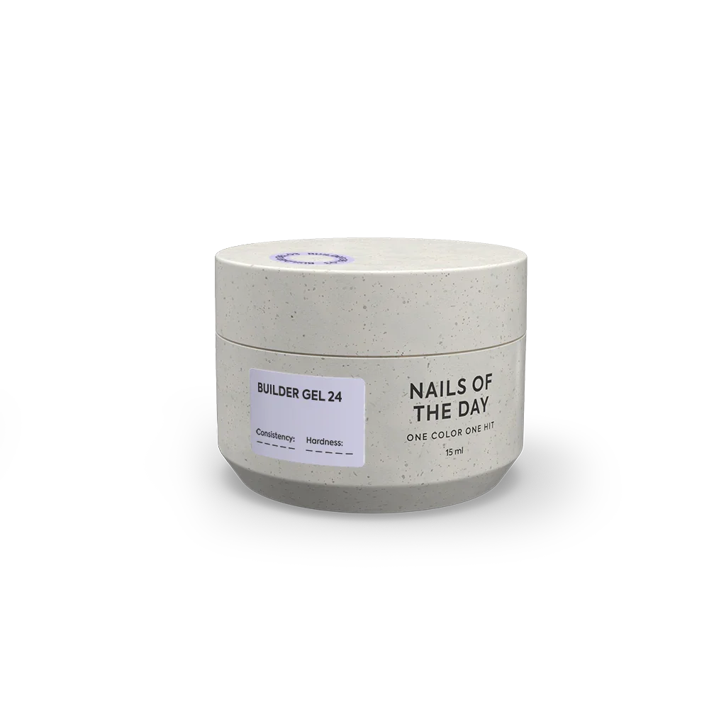 NAILSOFTHEDAY Builder Gel 24 — gel lechoso con velo rosado para extensiones de uñas, 15 ml