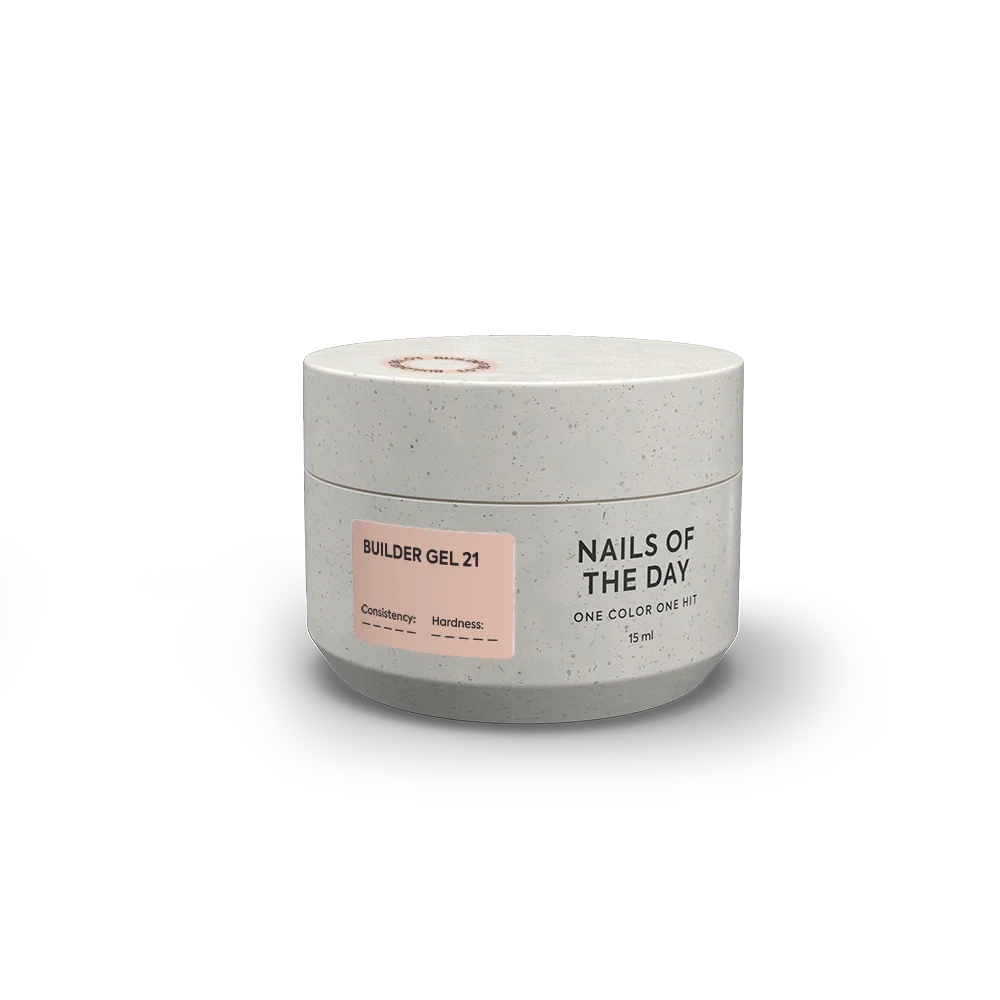 NAILSOFTHEDAY Builder Gel 21 — gel nude cálido para extensiones de uñas, 15 ml