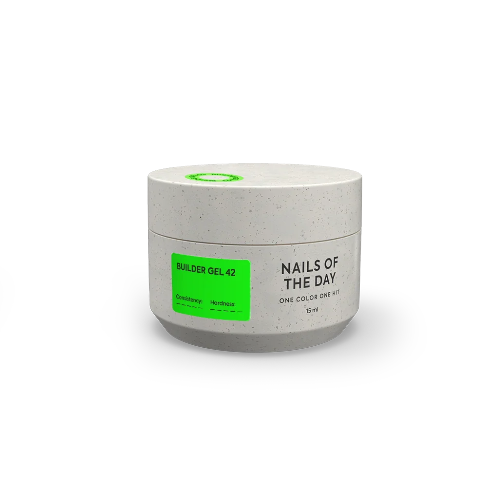 NAILSOFTHEDAY Builder Gel 42 — gel verde lima intenso para extensiones de uñas, 15 ml