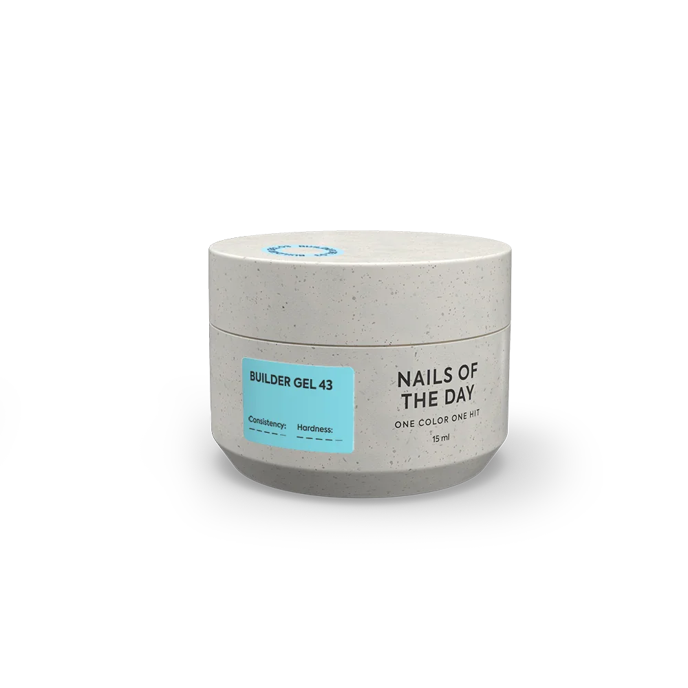 NAILSOFTHEDAY Builder Gel 43 — gel azul claro para extensiones de uñas, 15 ml