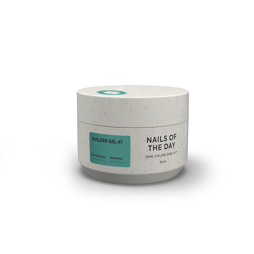 NAILSOFTHEDAY Builder Gel 47 — gel turquesa para extensiones de uñas, 15 ml