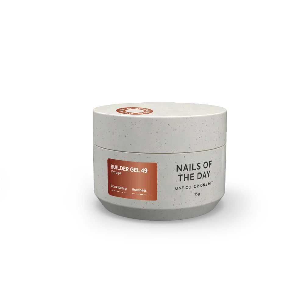 NAILSOFTHEDAY Builder gel 49 Vitrage — gel constructor vitral caramelizado para extensión de uñas, 15 ml