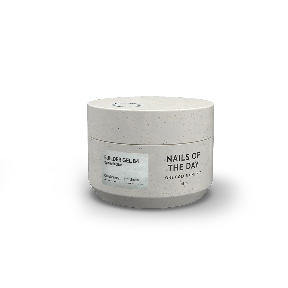NAILSOFTHEDAY Builder Gel 84 — builder gel lechoso reflectante con brillo opal, 15 ml
