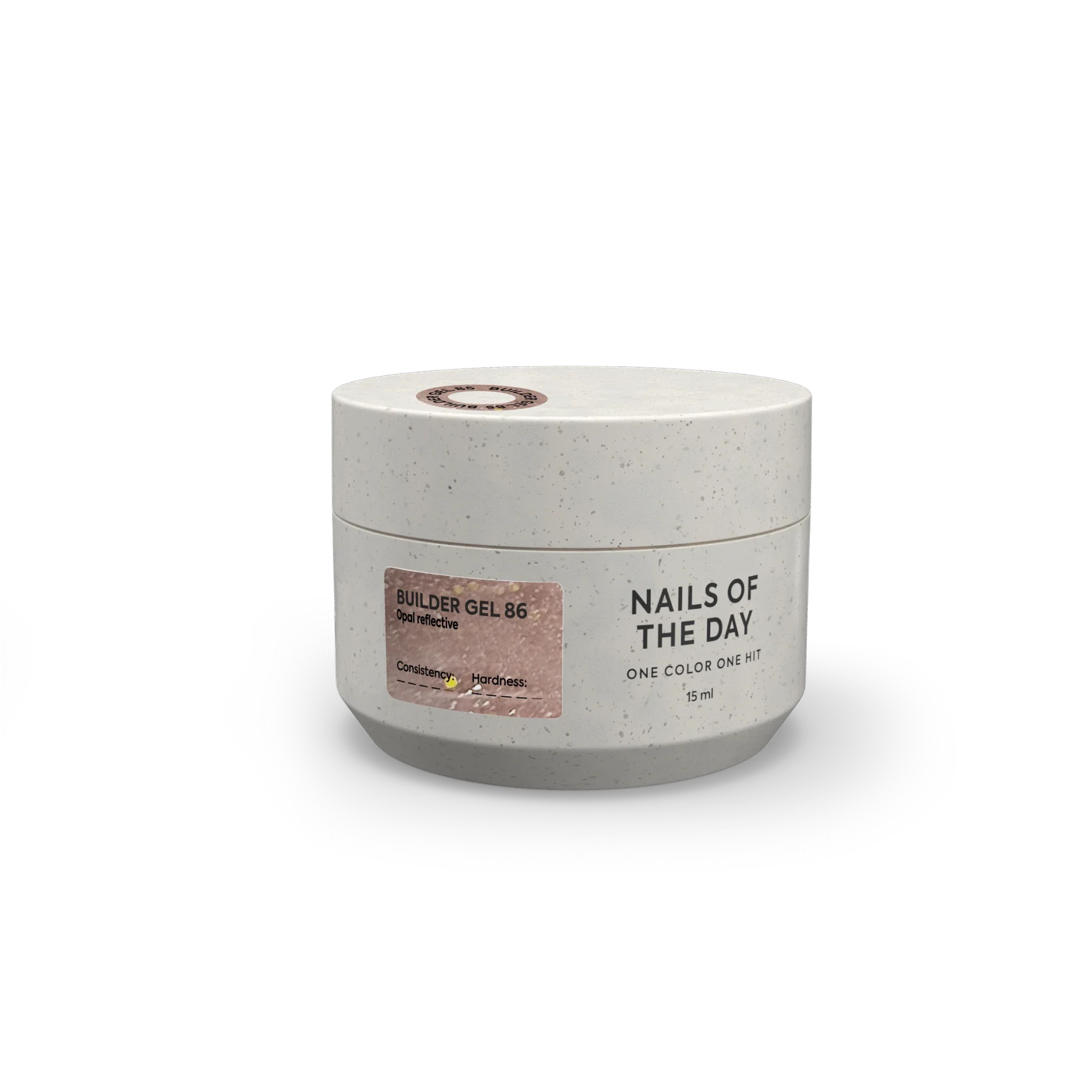 NAILSOFTHEDAY Builder Gel 86 — builder gel nude reflectante con brillo opal, 15 ml