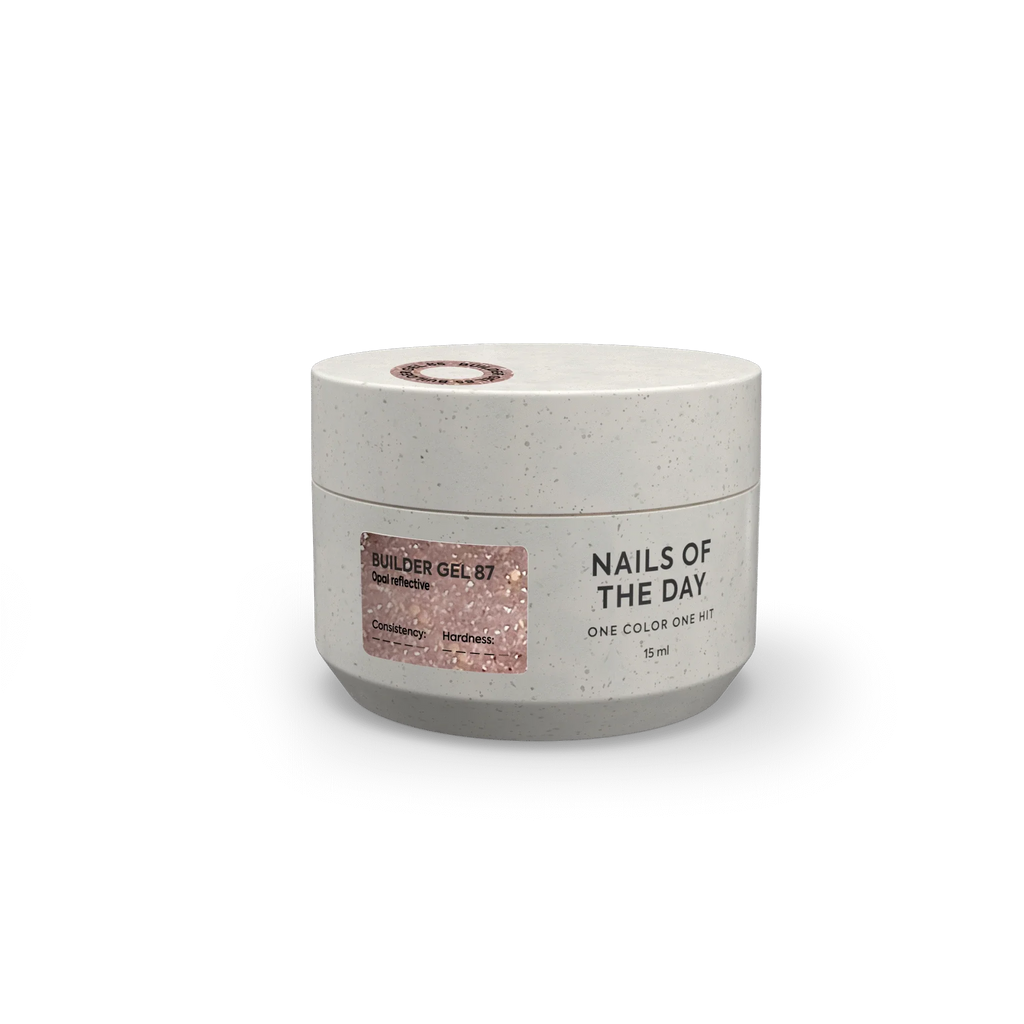 NAILSOFTHEDAY Builder Gel 87 — builder gel nude cálido reflectante con brillo opal, 15 ml