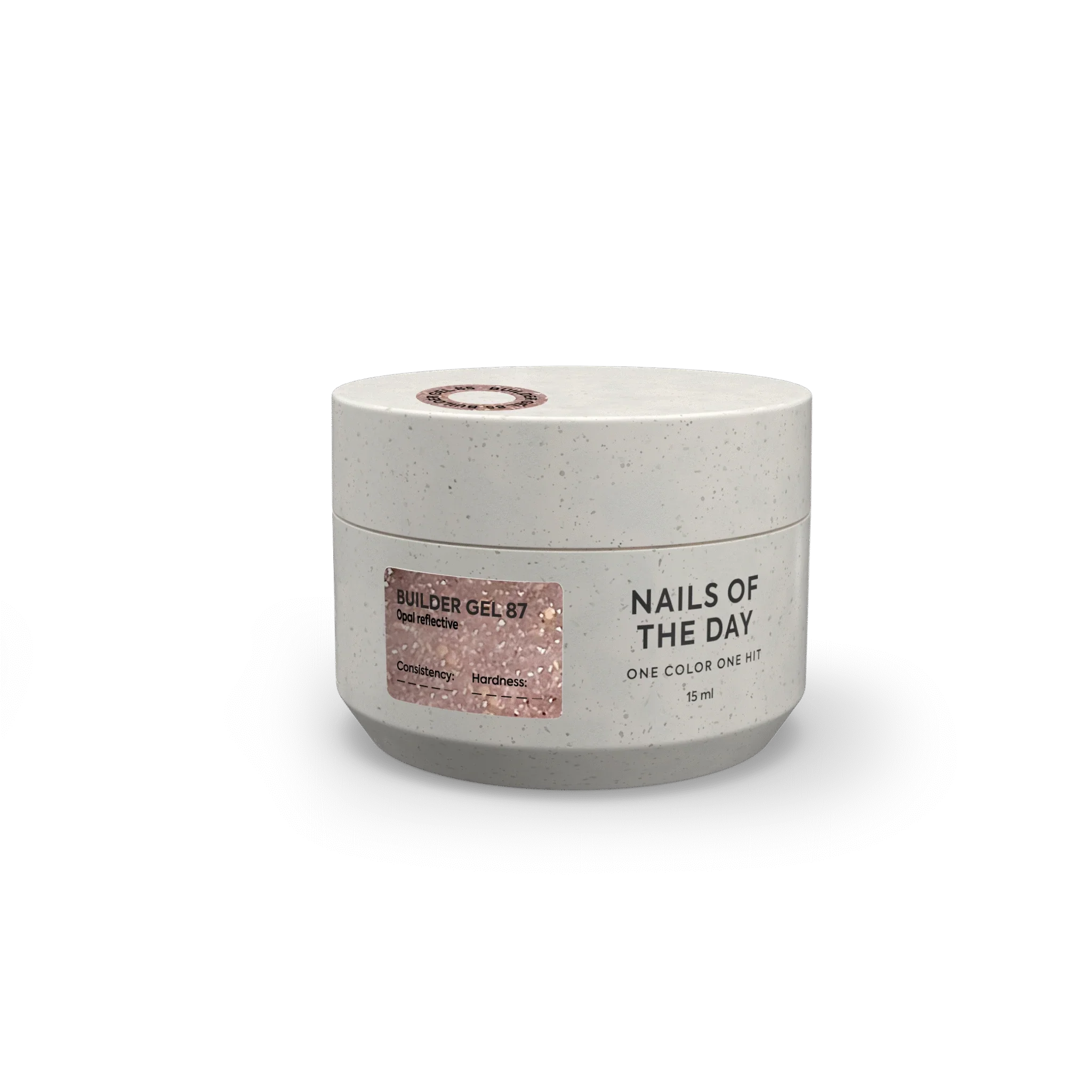 NAILSOFTHEDAY Builder Gel 87 — builder gel nude cálido reflectante con brillo opal, 15 ml