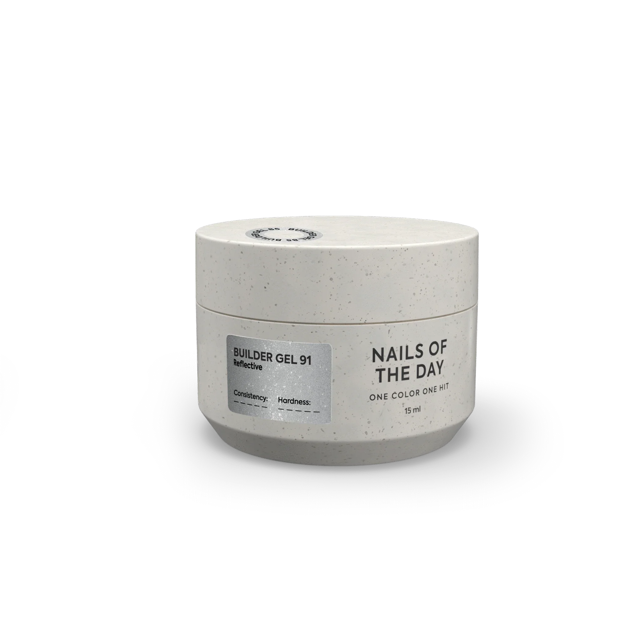 NAILSOFTHEDAY Builder Gel 91 — builder gel reflectante plateado-lechoso, 15 ml