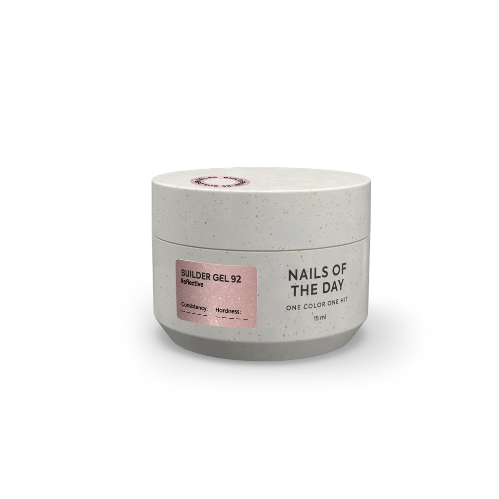 NAILSOFTHEDAY Builder Gel 92 — builder gel reflectante nude-melocotón, 15 ml