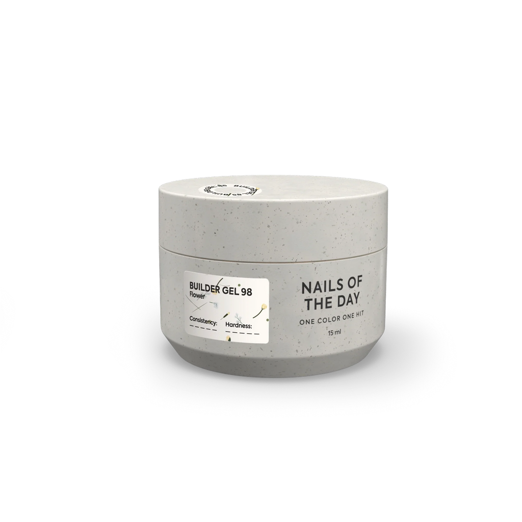 NAILSOFTHEDAY Builder Gel 98 — builder gel transparente con flores secas, 15 ml