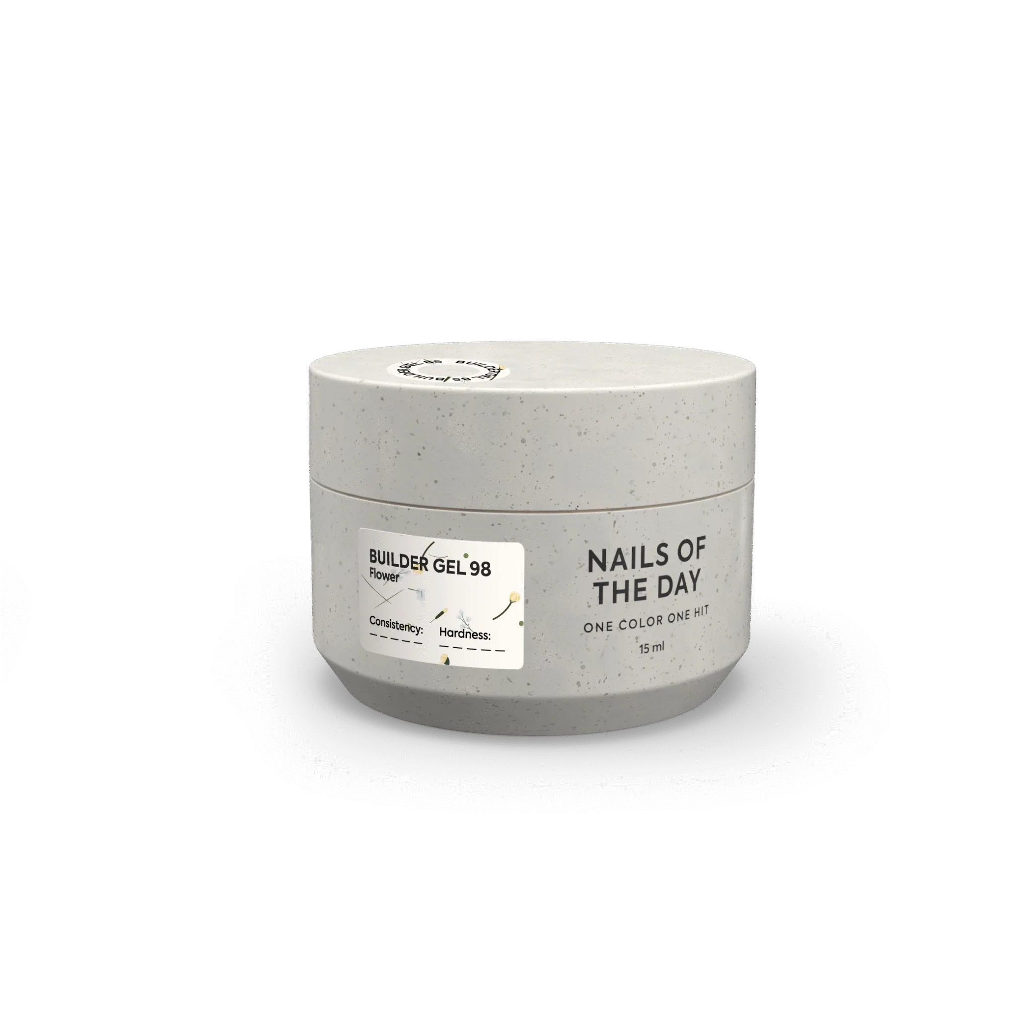 NAILSOFTHEDAY Builder Gel 98 — builder gel transparente con flores secas, 15 ml