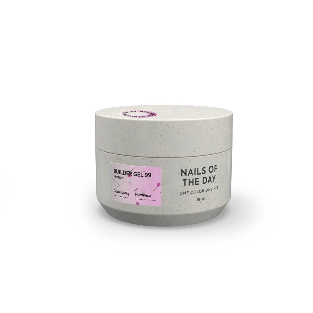 NAILSOFTHEDAY Builder Gel 99 — builder gel rosa con flores secas, 15 ml