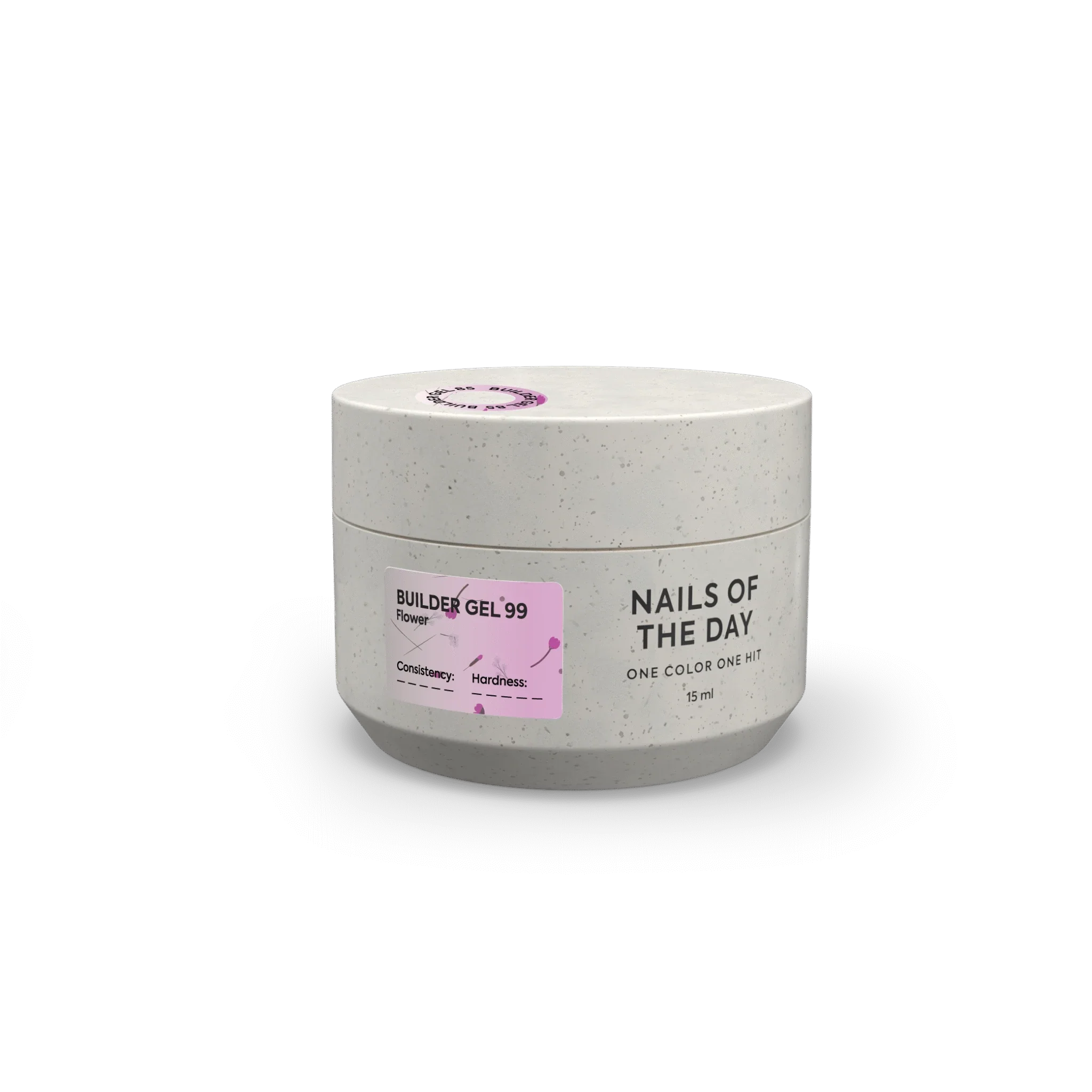 NAILSOFTHEDAY Builder Gel 99 — builder gel rosa con flores secas, 15 ml