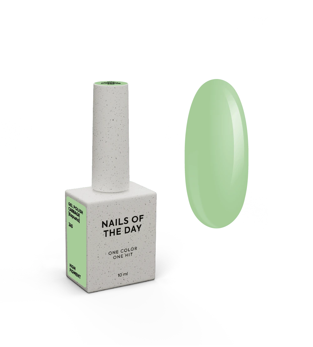 NAILSOFTHEDAY Gel Polish Cabbage [Kapusta] 240 – esmalte semipermanente verde lima con cobertura en una sola capa, 10 ml