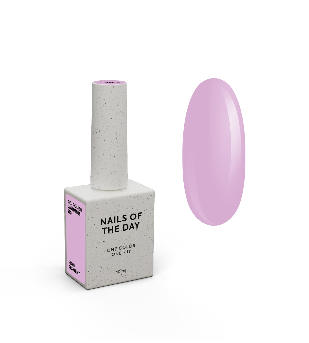 NAILSOFTHEDAY Gel Polish Cashmere — esmalte semipermanente lila pastel con cobertura en una capa, 10 ml