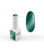 NAILSOFTHEDAY Gel Polish Cat Eye 07 — esmalte semipermanente verde efecto ojo de gato con partículas metálicas finas y un ligero efecto reflectante. Cobertura total en una sola capa. 6 ml.