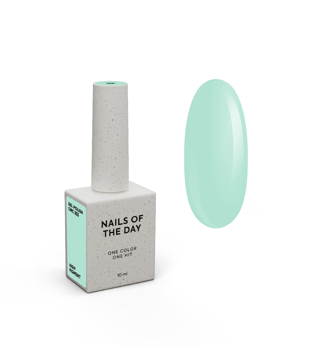 NAILSOFTHEDAY Gel Polish Chic — esmalte semipermanente turquesa pastel con cobertura en una capa, 10 ml
