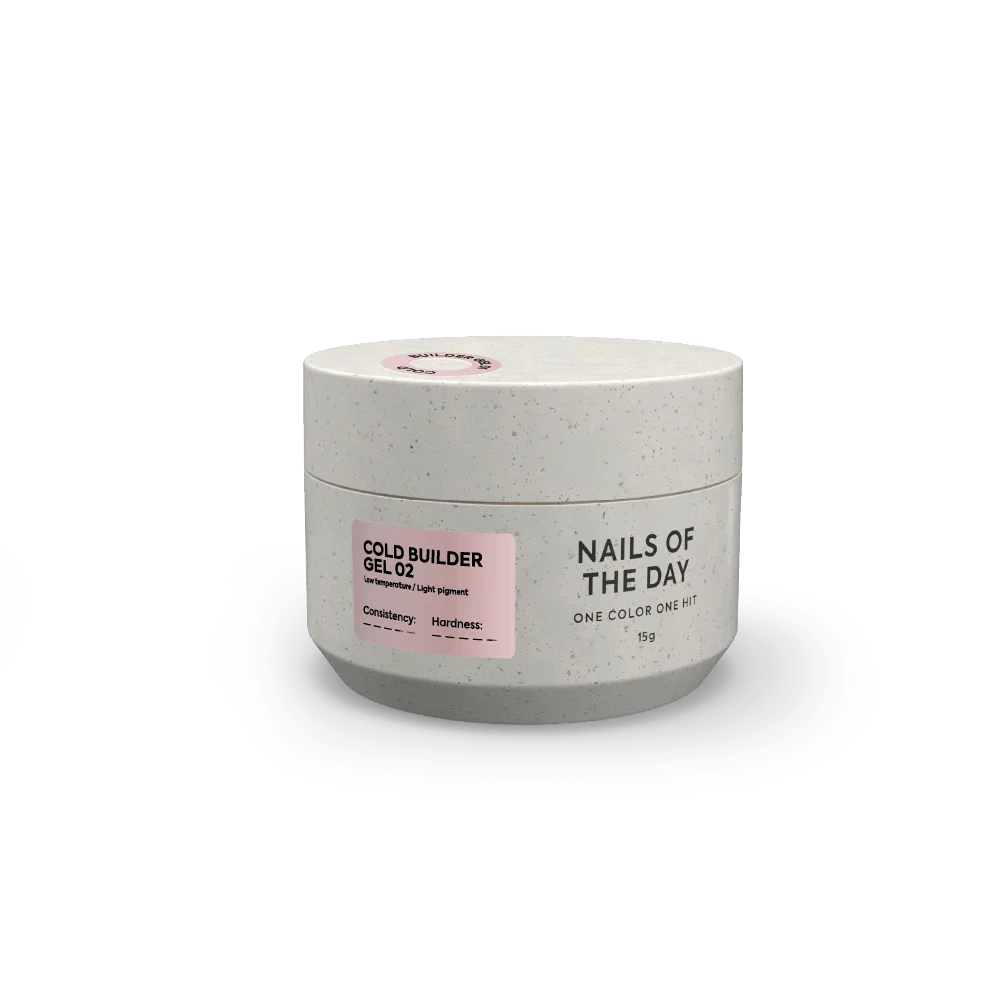 NAILSOFTHEDAY Cold Builder Gel 02 — gel constructor nude rosado para extensión de uñas, 15 ml.