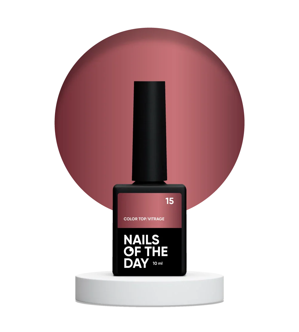 NAILSOFTHEDAY Color Top/Vitrage 15 — Top Coat Vitrage Marrón Semitransparente, 10 ml